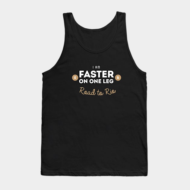 Faster on One Leg Tank Top by rodneycowled